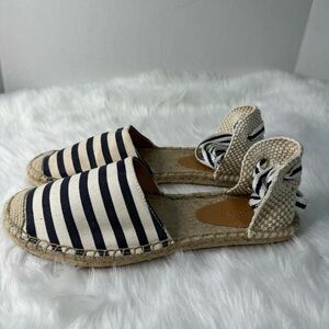 J. Crew Espadrilles D’orsay Lace Up Striped Summer Resort Vacation Sandals